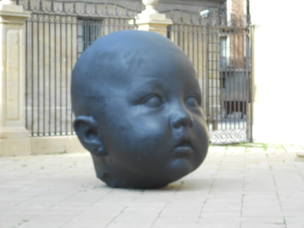 The Cathedral in Pamplona had these enormous weird baby head statues outside: one sleeping baby facing one with its eyes open. Couldn't really work out what it was supposed to represent and there was no literature to explain it. Ah well, it made the visit more memorable!